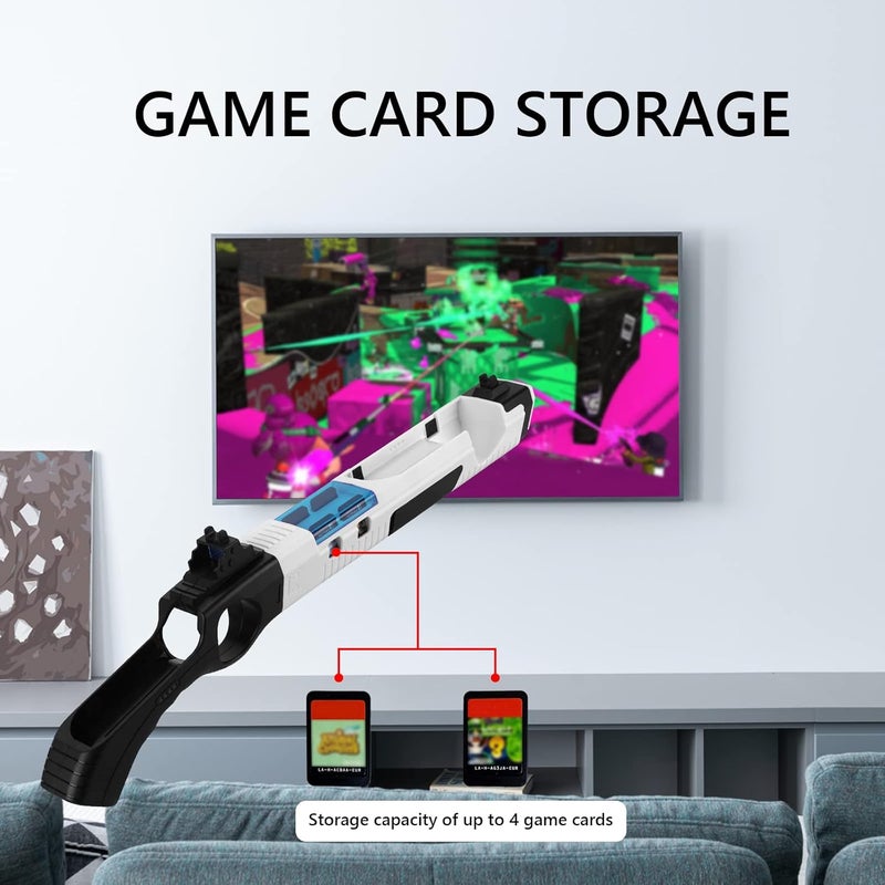 Geekria Game Gun Compatible with Nintendo Switch/OLED Joy-Cons Grip, Pixel Gun 3D for Nintendo Switch, Splatoon, Resident Evil, Juarez, Hunting Simulator Type Shooting Gaming Accessories - Image 3
